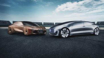 BMW Vision Next 100 and Mercedes-Benz F 015 concepts